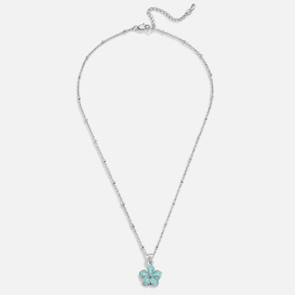 Turquoise Sakura Bloom Silber Halskette Alma