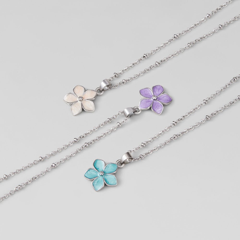 Turquoise Sakura Bloom Silber Halskette Alma
