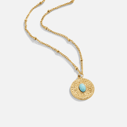 Turquoise Stein MüNz Halskette Alma