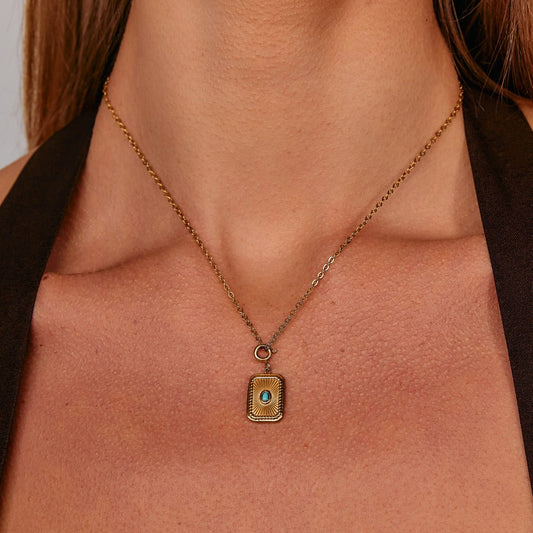 Turquoise Sunburst AnhäNger Alma