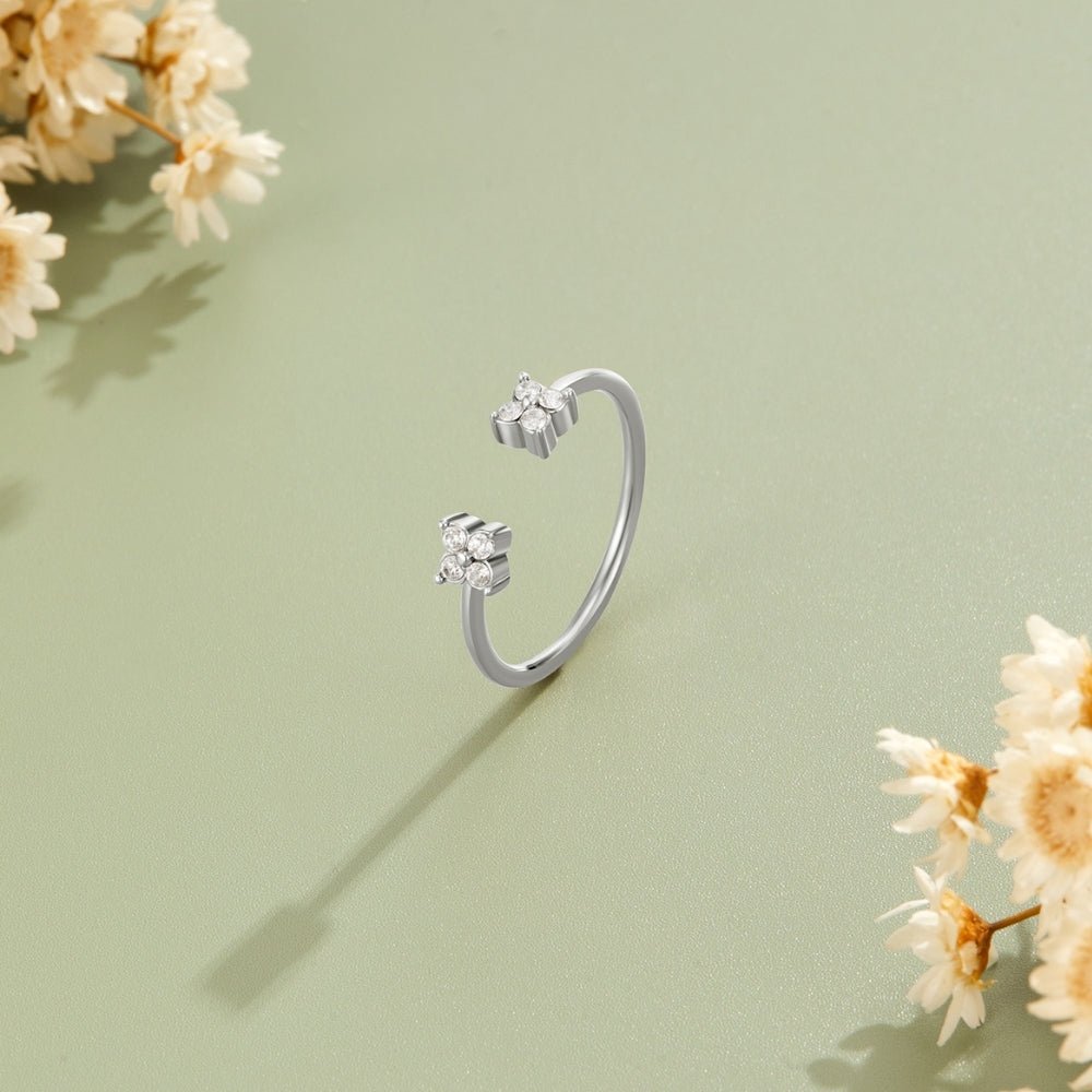 Twin BlüTen Silber Ring Alma