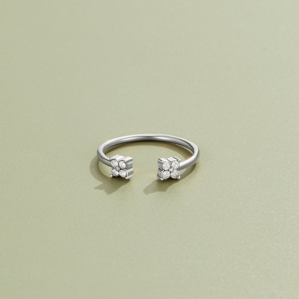 Twin BlüTen Silber Ring Alma