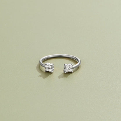 Twin BlüTen Silber Ring Alma