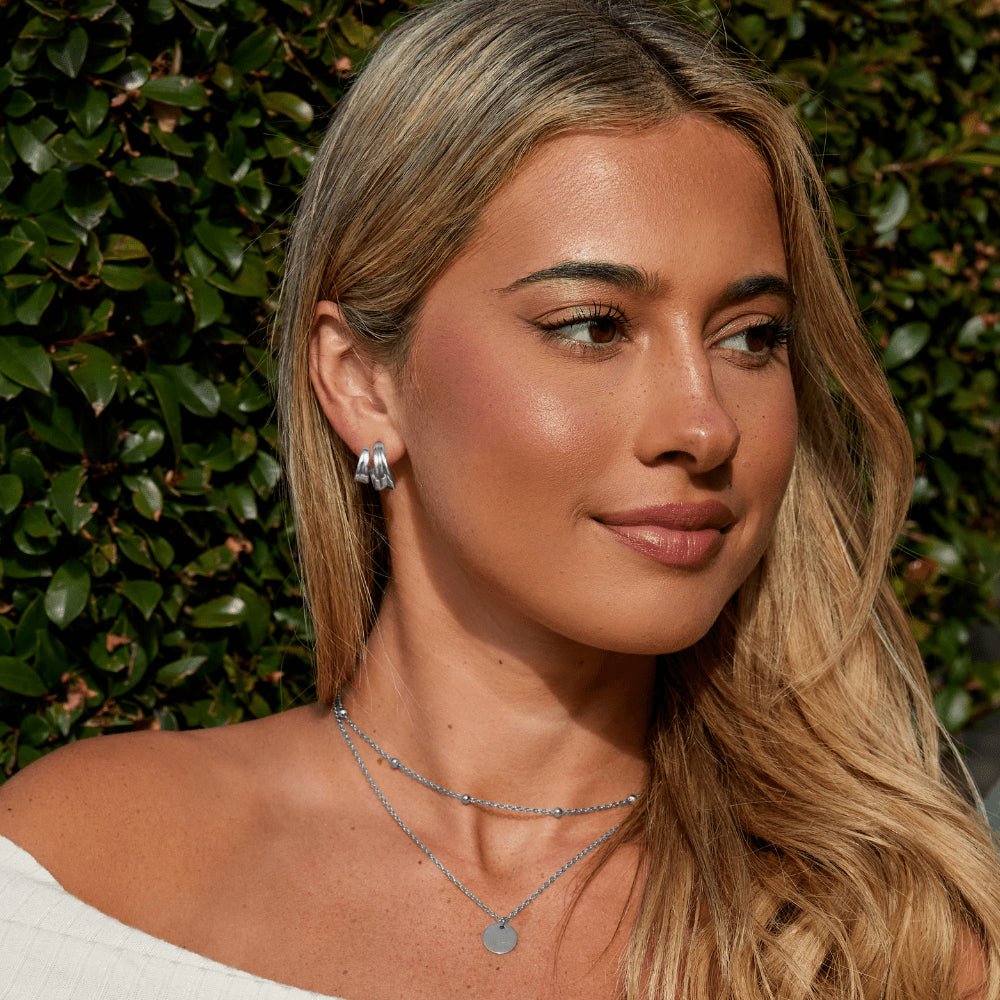 Gedreht Ivana Silber Creolen Ohrringe Alma