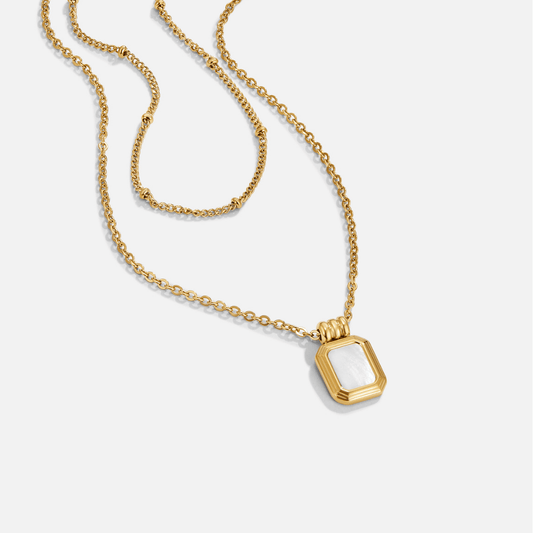 Valerie Mehrlagige White Pendant Halskette Alma