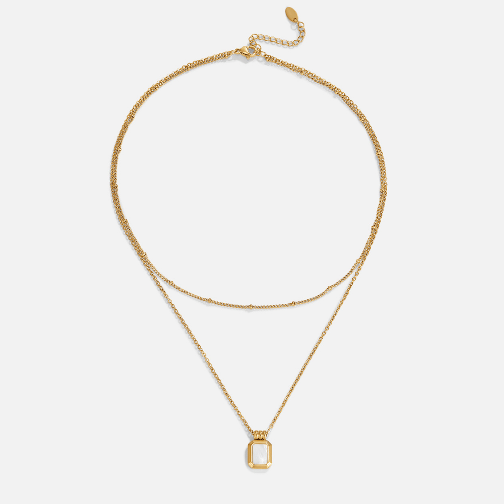 Valerie Mehrlagige White Pendant Halskette Alma