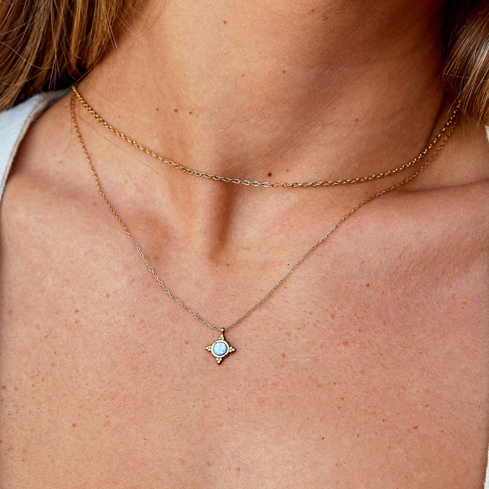 Vintage Blue Opal Pendant Halskette Alma