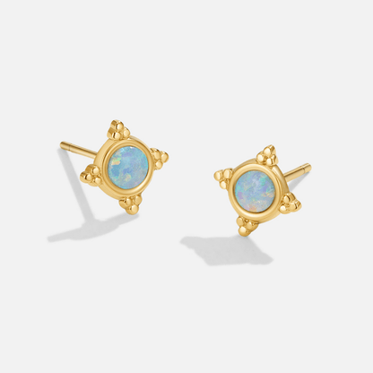 Vintage Blue Opal Stecker Ohrringe Alma