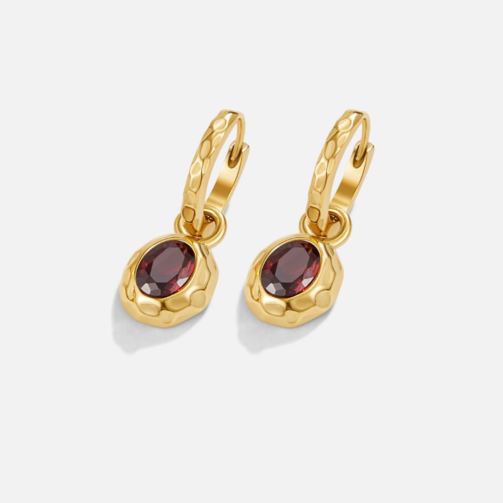 Vintage Garnet Creolen Ohrringe Alma