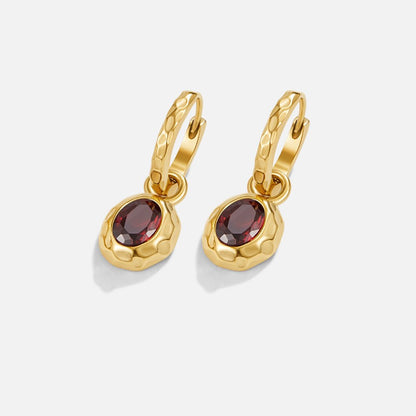 Vintage Garnet Creolen Ohrringe Alma