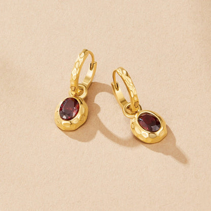 Vintage Garnet Creolen Ohrringe Alma