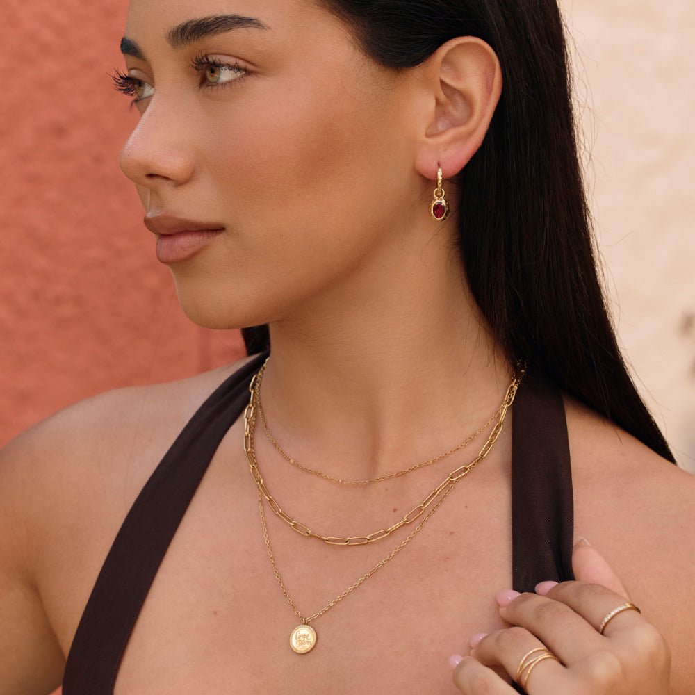 Vintage Garnet Creolen Ohrringe Alma