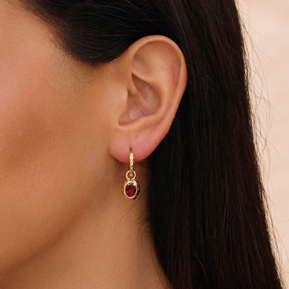 Vintage Garnet Creolen Ohrringe Alma