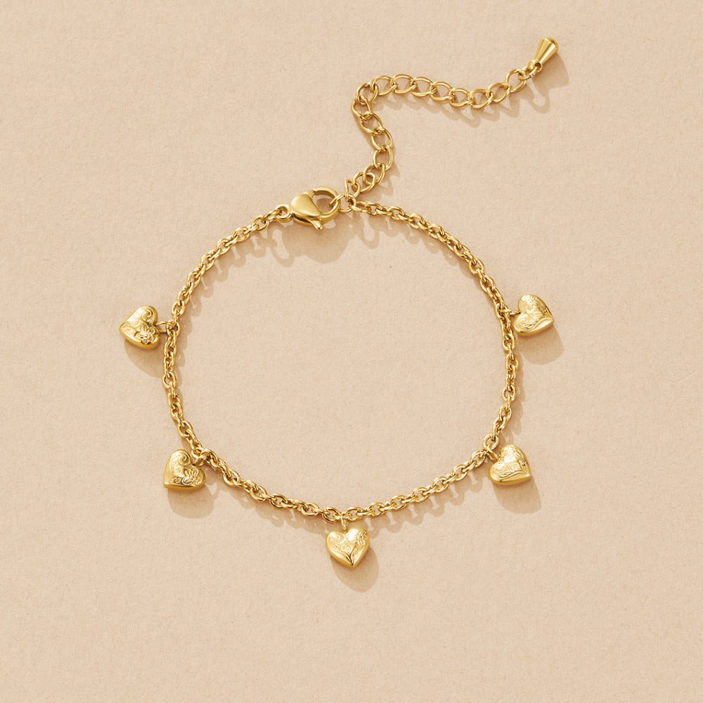 Vintage Gold Herz AnhäNger Armband Alma