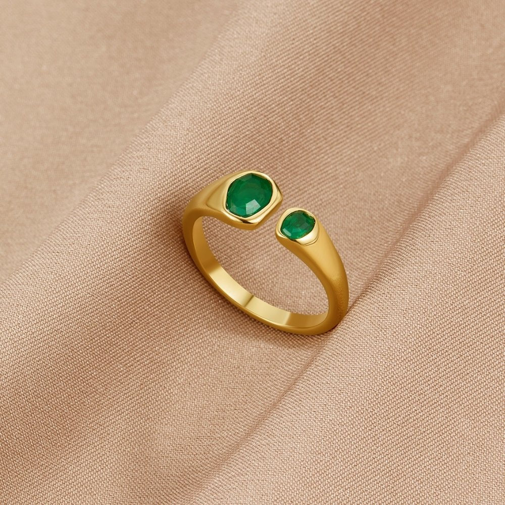 Vintage Green Smaragd Wrap Ring Alma