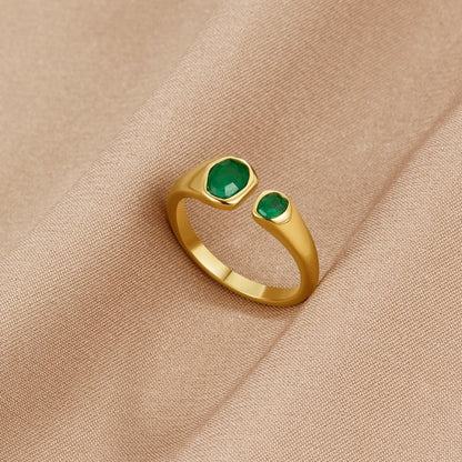Vintage Green Smaragd Wrap Ring Alma