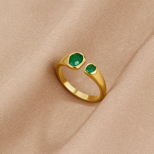 Vintage Green Smaragd Wrap Ring Alma