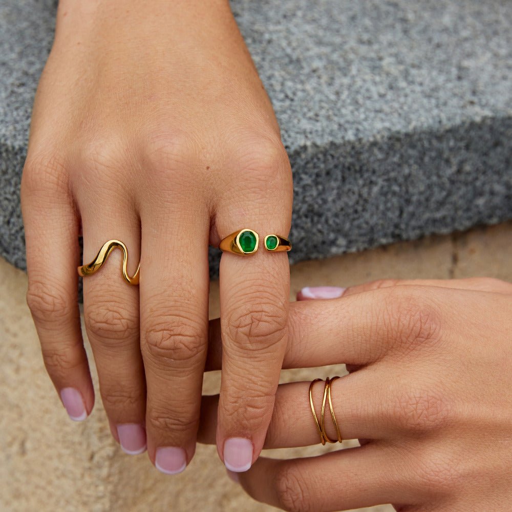 Vintage Green Smaragd Wrap Ring Alma