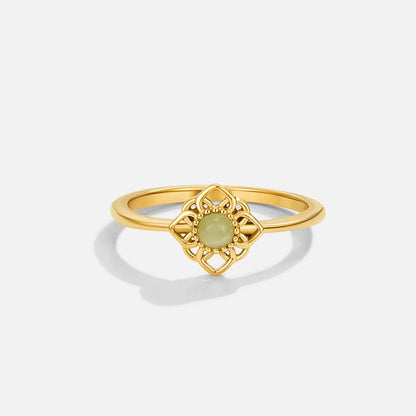 Vintage Lotus Blumen Opal Ring Alma