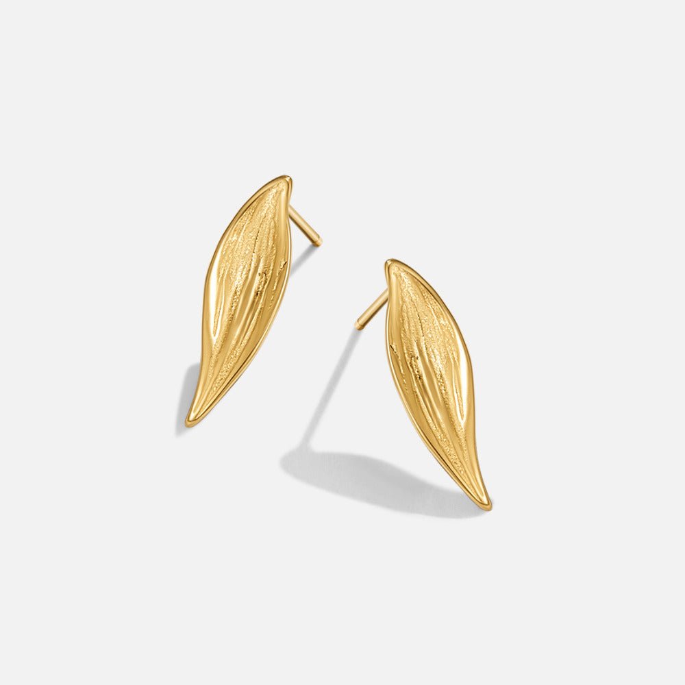 Vintage Monet Gold Blatt Ohrringe Alma
