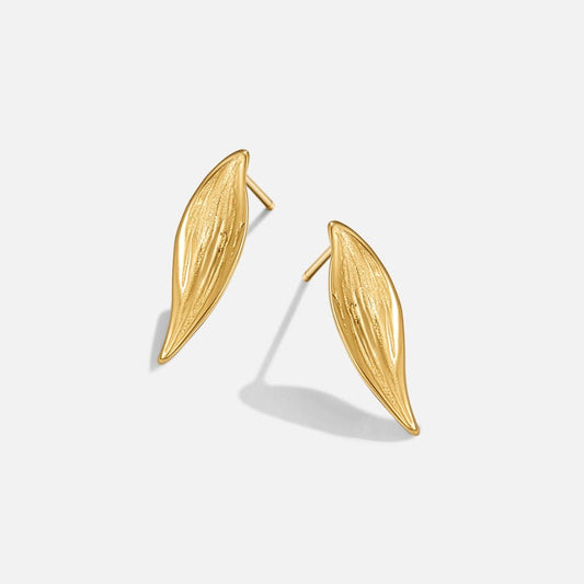 Vintage Monet Gold Blatt Ohrringe Alma