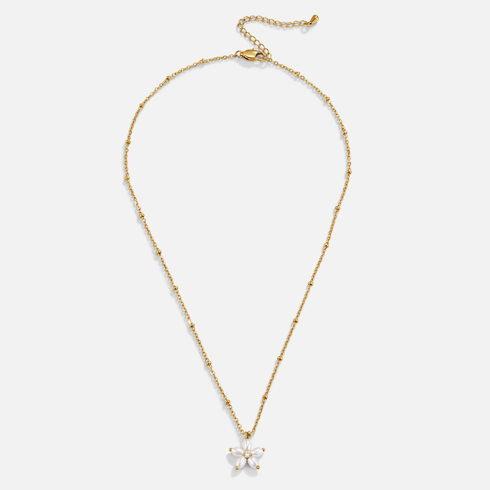 White Blumen Perlen Pendant Halskette Alma