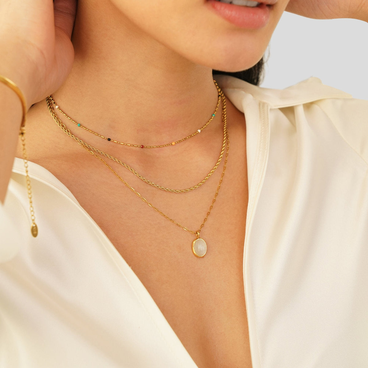 White Opal Halskette Alma
