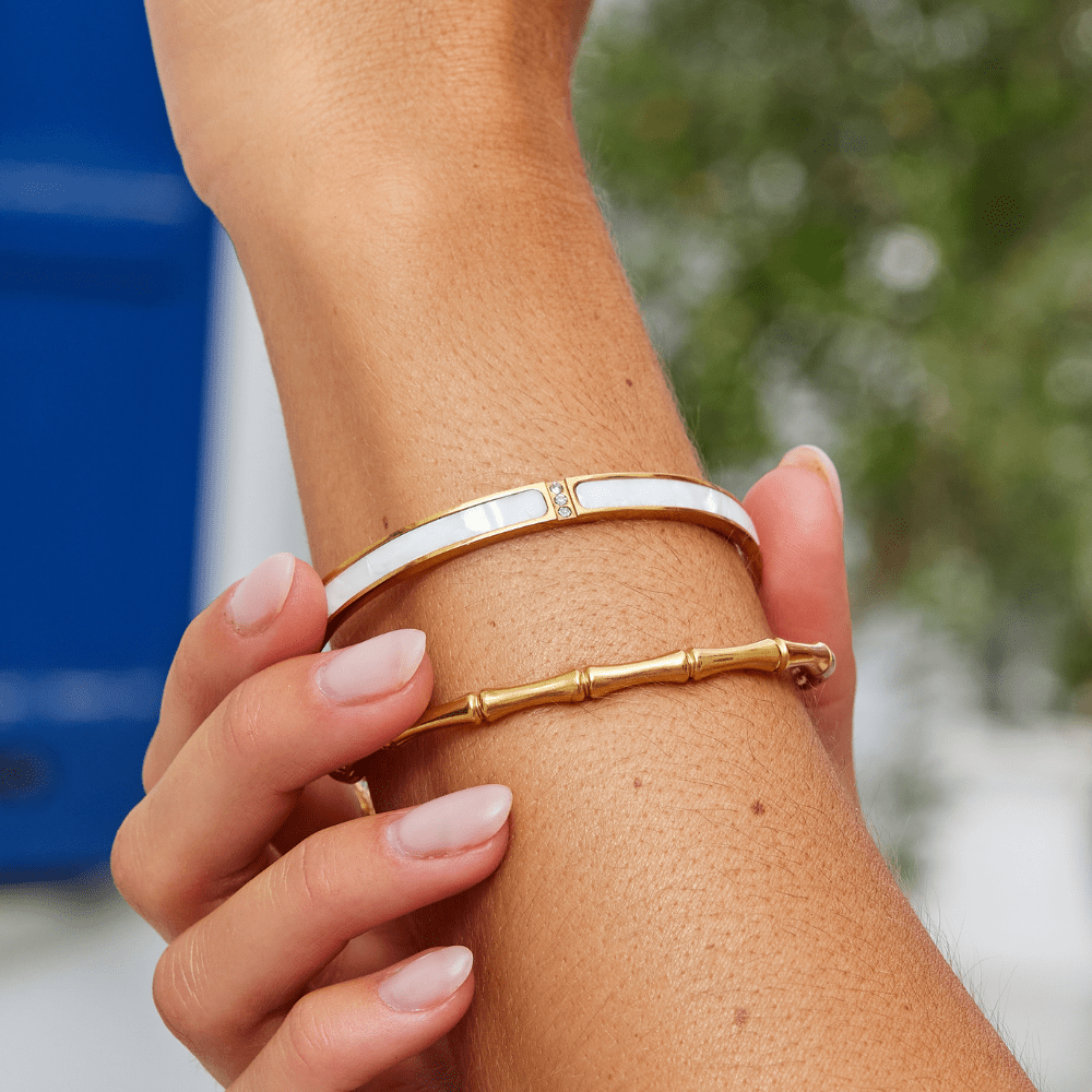White Sahara Gold Armreif Alma