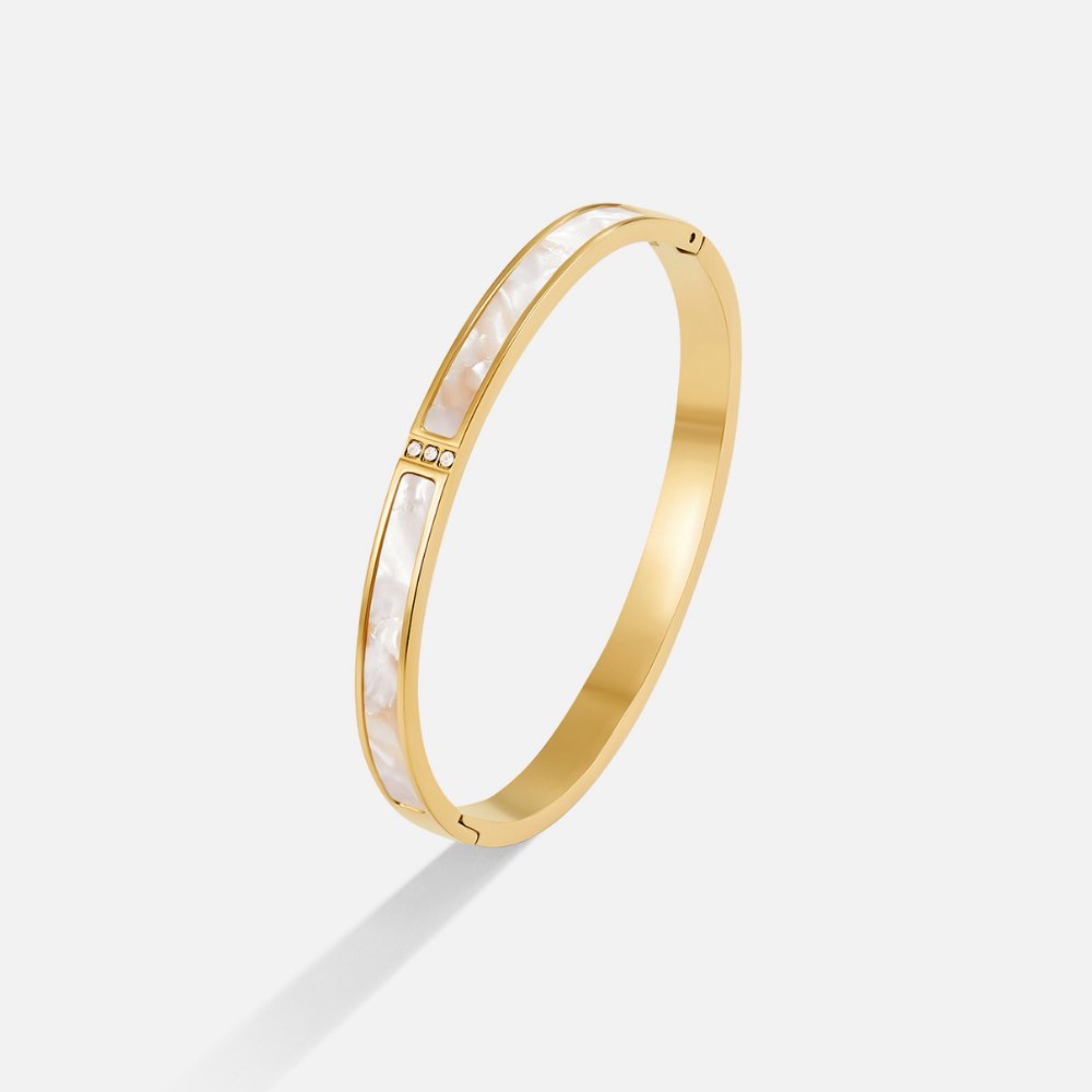 White Sahara Gold Armreif Alma