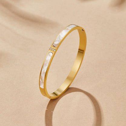 White Sahara Gold Armreif Alma