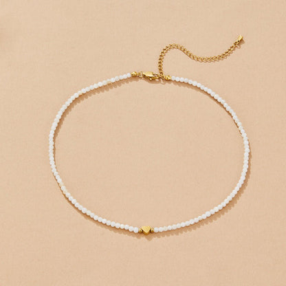 White Selene Perlenhalskette Alma