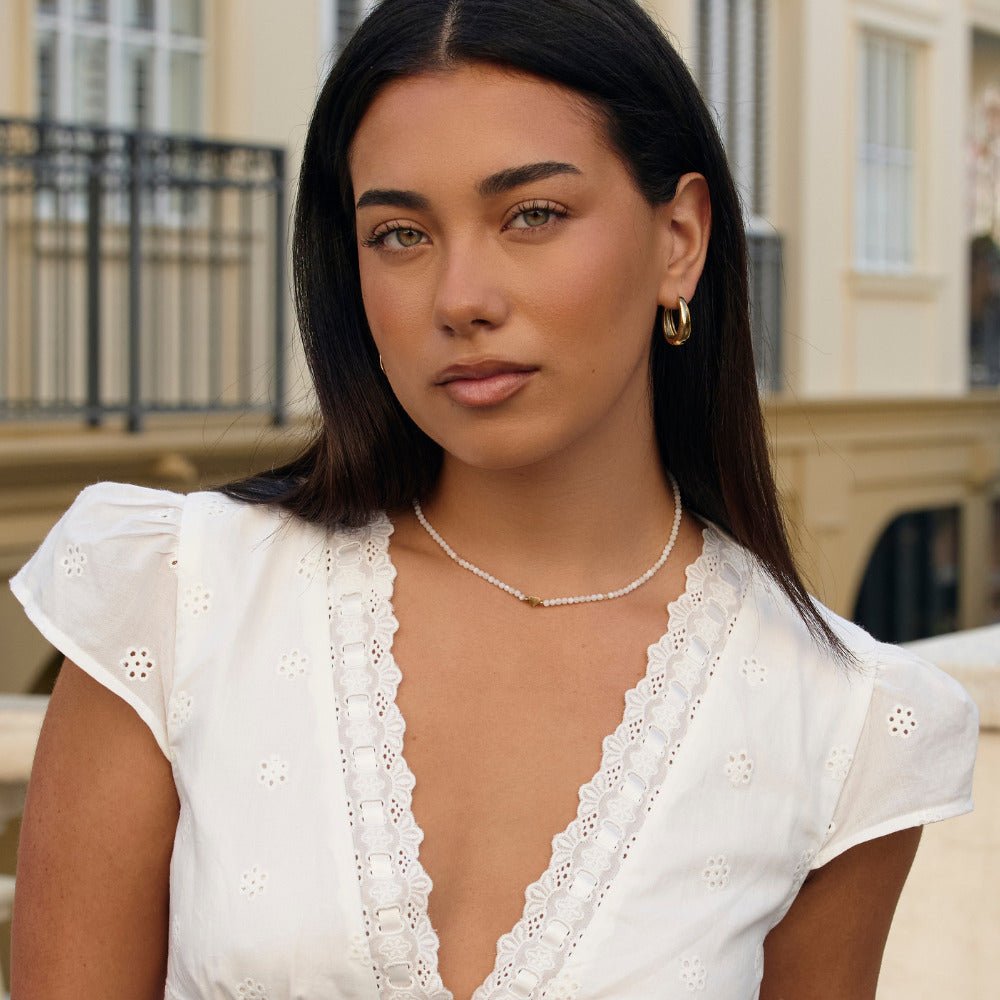 White Selene Perlenhalskette Alma