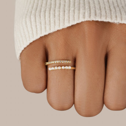 “Wrap Me” Perlen & Kristall Ring Alma