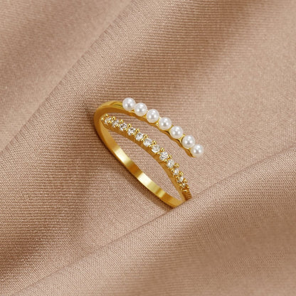 “Wrap Me” Perlen & Kristall Ring Alma
