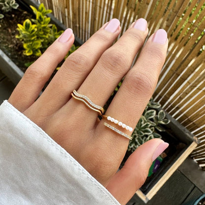 “Wrap Me” Perlen & Kristall Ring Alma