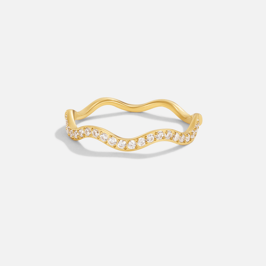 Zenya Kristall & Gold Welle Ring Alma